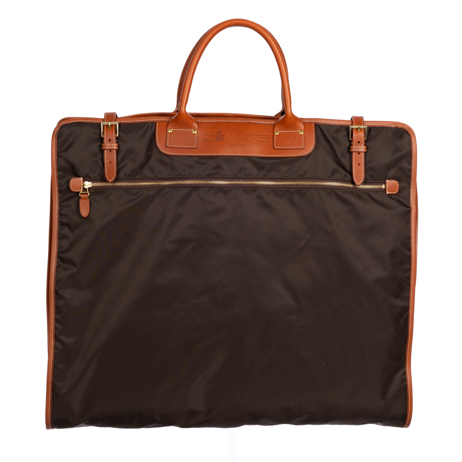 Garment Bag "New Travel-Star" made of Felisi Nylon and Saddle Leather - handmade